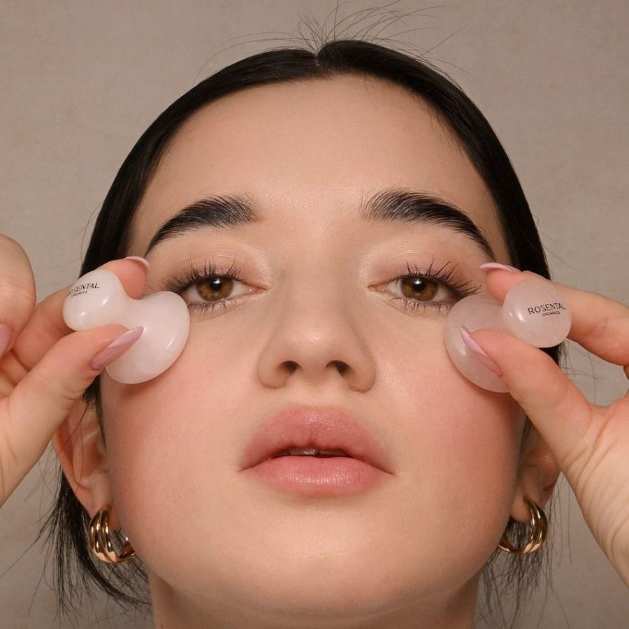 Massage Tools Eye Flowies Rose Quartz for Natural Lifting von Rosental Organics Super Rabatt