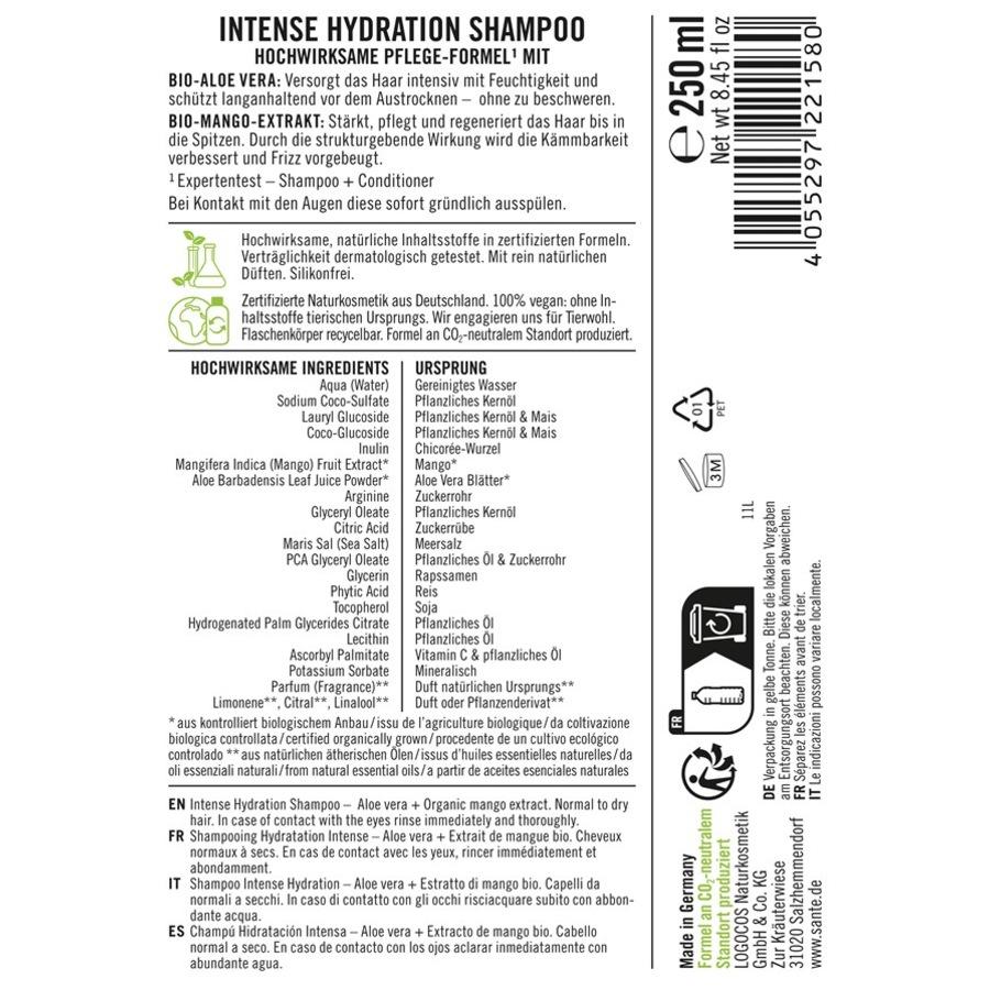 Shampoo Intense Hydration Shampoo von Sante Naturkosmetik Versandkostenfrei