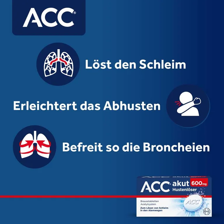 shopapotheke ACC® akut 600 mg bei Husten - Schleimlöser bei Husten 1 Brausetablette täglich Wochenangebot