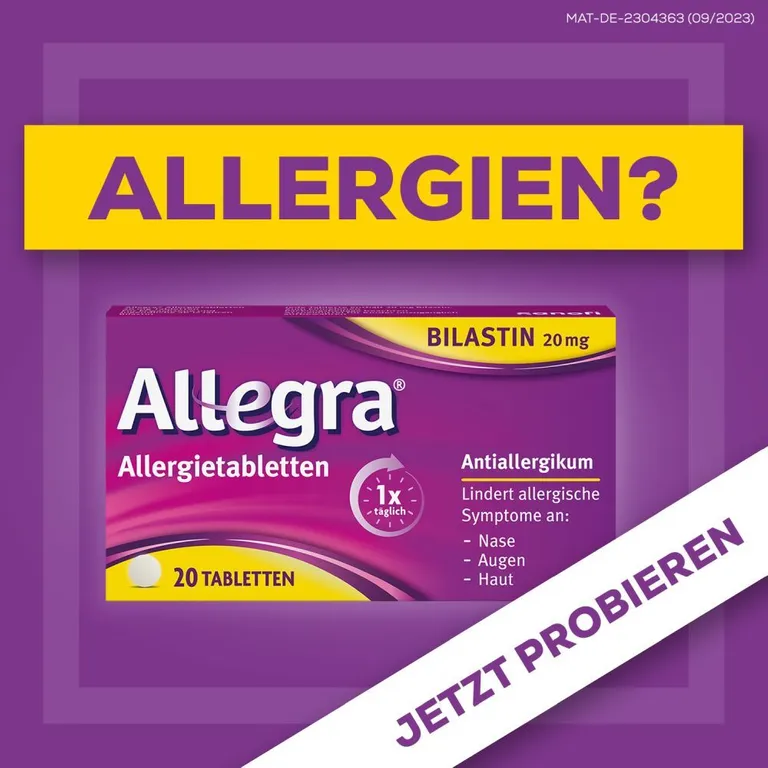 shopapotheke Allegra - schnell bei Heuschnupfen & ganzjährigen Allergien Zeitlich begrenztes Angebot