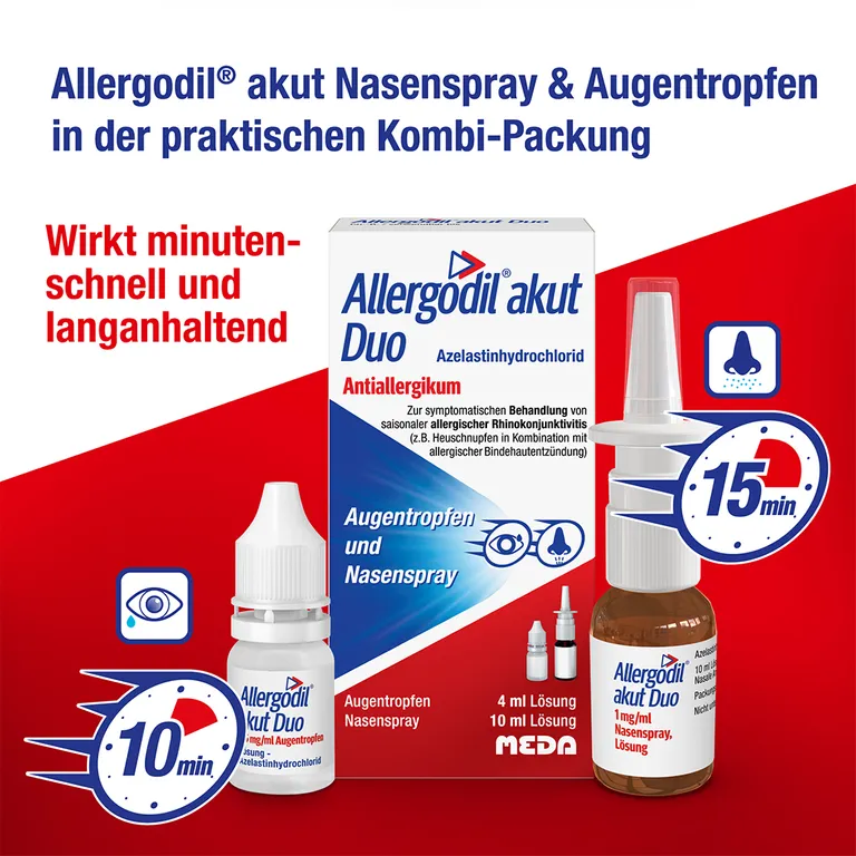 shopapotheke Allergodil® akut Duo: Allergie Kombipack mit Nasenspray (10 ml) und Augentropfen (4 ml) Antiallergikum mit Azelastinhydrochlorid - Jetzt 10% mit dem Code cooper10 sparen* Black Friday Preise