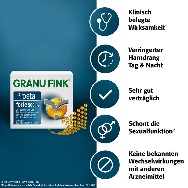 shopapotheke GRANU FINK® Prosta forte 500 mg - Jetzt 10% mit dem Code perrigo10 sparen* Angebote