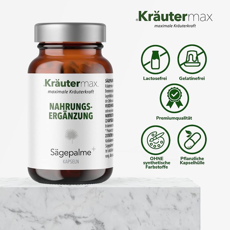 shopapotheke Kräutermax Sägepalme plus Brennnessel und Kürbiskern Kapseln Fabrikpreis