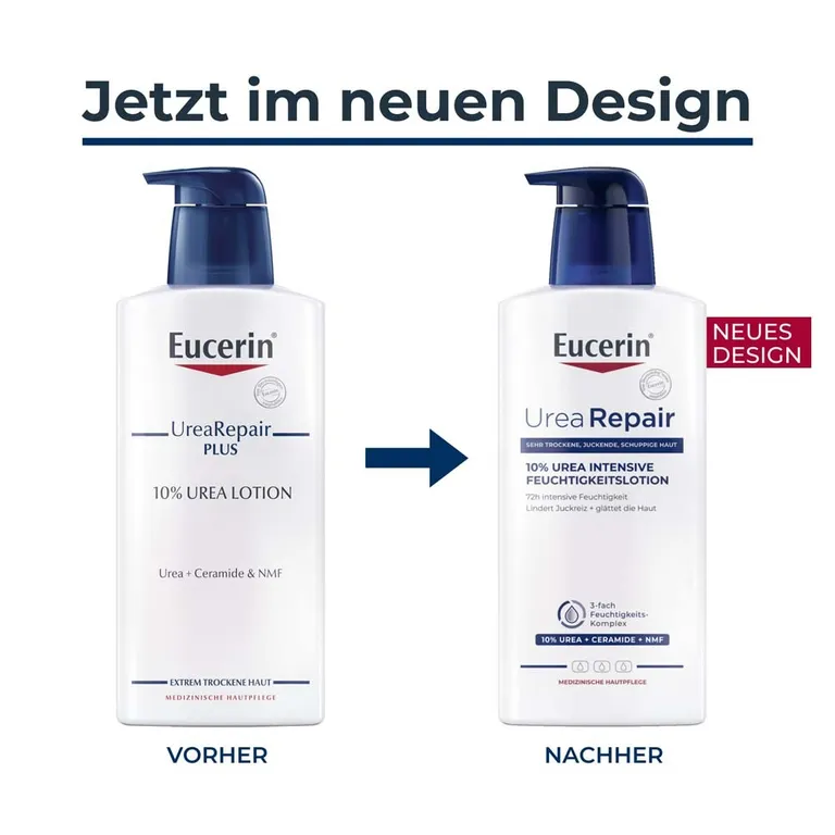 shopapotheke Eucerin® UreaRepair 10% Urea Intensive Feuchtigkeitslotion – Körperlotion für sehr trockene bis extrem trockene Haut - Jetzt 20% sparen mit Code "eucerin20" + Eucerin AtopiControl Hydro-Lotion 20ml GRATIS Black Friday