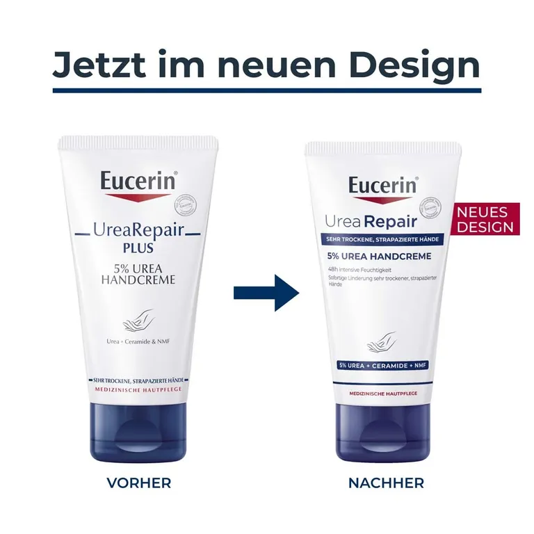 shopapotheke Eucerin® UreaRepair 5% Urea Handcreme – intensive Pflege für sehr trockene und strapazierte Hände - Jetzt 20% sparen mit Code "eucerin20" + Eucerin AtopiControl Hydro-Lotion 20ml GRATIS Heißer Verkauf