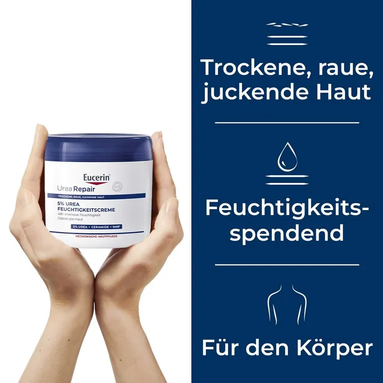 shopapotheke Eucerin® UreaRepair 5% Urea Feuchtigkeitscreme – Pflegecreme für trockene bis sehr trockene Haut - Jetzt 20% sparen mit Code "eucerin20" + Eucerin AtopiControl Hydro-Lotion 20ml GRATIS Bestseller