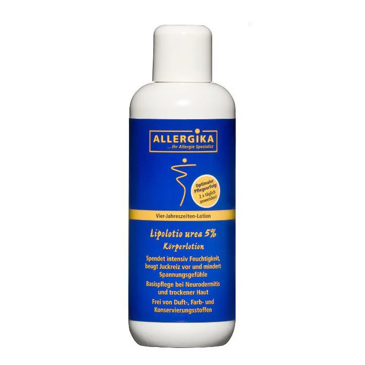 shopapotheke ALLERGIKA® Lipolotio Urea 5% - Dermatologische Urea-Körperlotion - feuchtigkeitsspendend reichhaltig geruchsneutral. Für trockene raue Haut ideal auch bei Diabetes. Stärkt die Hautbarriere Saisonale Angebote