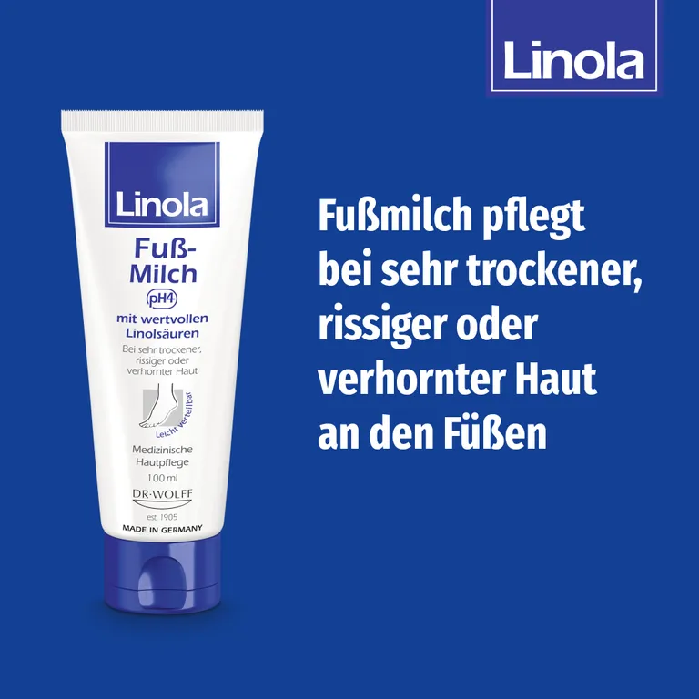 shopapotheke Linola Fuß-Milch - Fußcreme für sehr trockene rissige oder verhornte Füße Räumungsverkauf