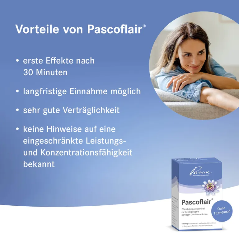 shopapotheke Pascoflair® pflanzliches Beruhigungsmittel mit Passionsblume bei innerer Unruhe z.B. durch Stress Riesige Rabatte