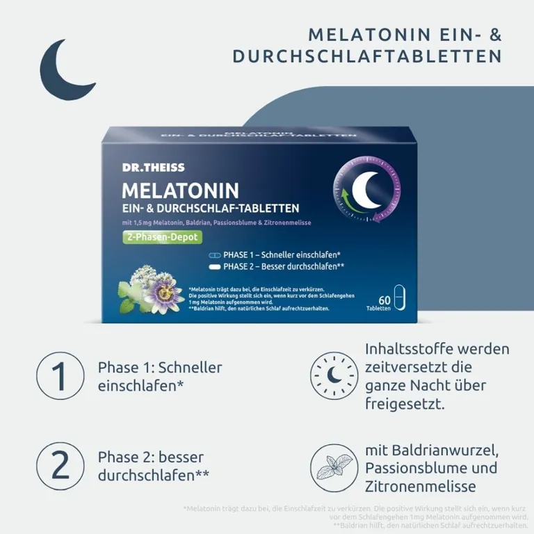 shopapotheke DR. THEISS MELATONIN EIN-& DURCHSCHLAF-TABLETTEN 50% Rabatt mit kostenlosem Versand