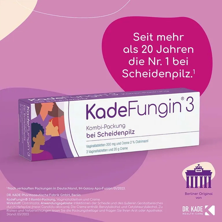 shopapotheke KadeFungin 3 Kombi-Packung - Vaginaltabletten und -creme zur Behandlung von Scheidenpilz in 3 Tagen im Angebot