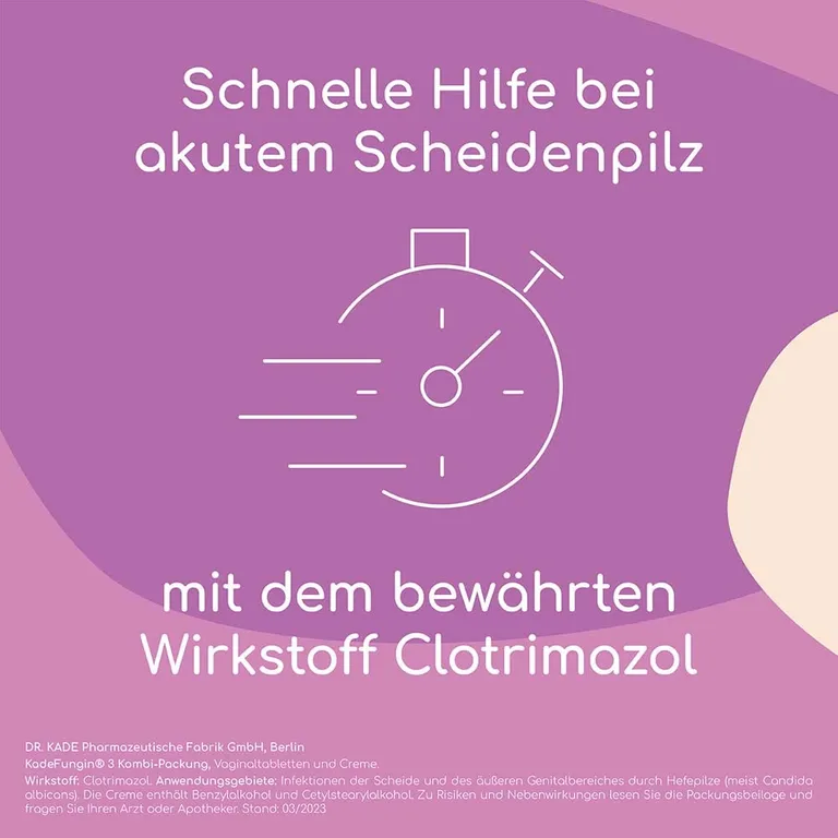 shopapotheke KadeFungin 3 Kombi-Packung - Vaginaltabletten und -creme zur Behandlung von Scheidenpilz in 3 Tagen im Angebot