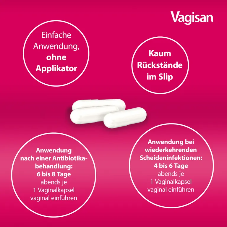 shopapotheke Vagisan ProbioFlora Milchsäure-Bakterien: Vaginalkapseln zum Aufbau der Scheidenflora und Wiederherstellung des natürlichen vaginalen pH-Werts Online Shopping