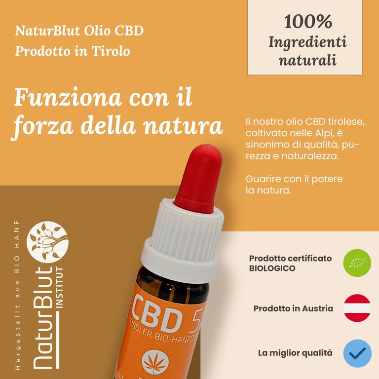 shopapotheke NaturBlut Premium BIO CBD Öl 5% - Mit Hanf aus den Kitzbüheler Alpen Zeitlich begrenztes Angebot