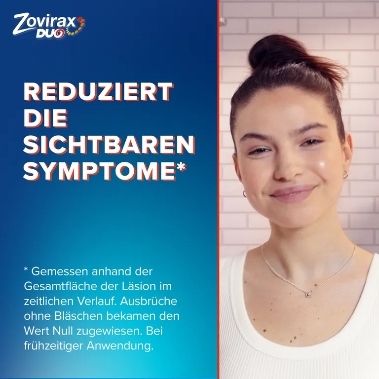 shopapotheke Zovirax Duo Creme bei Lippenherpes. 5 % Aciclovir 1 % Hydrocortison. 2 g Tube Vierteljährliche Förderung