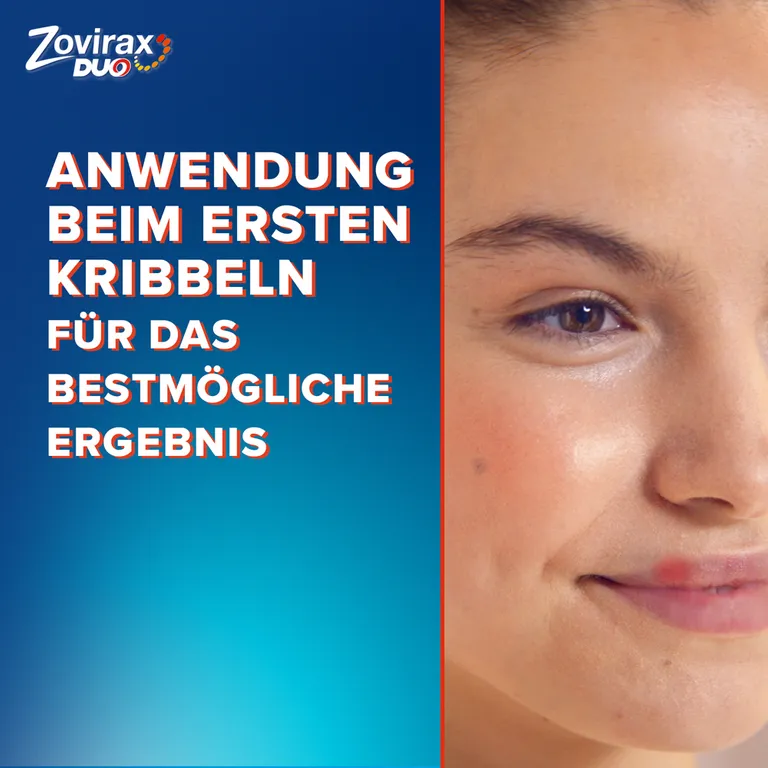 shopapotheke Zovirax Duo Creme bei Lippenherpes. 5 % Aciclovir 1 % Hydrocortison. 2 g Tube Vierteljährliche Förderung