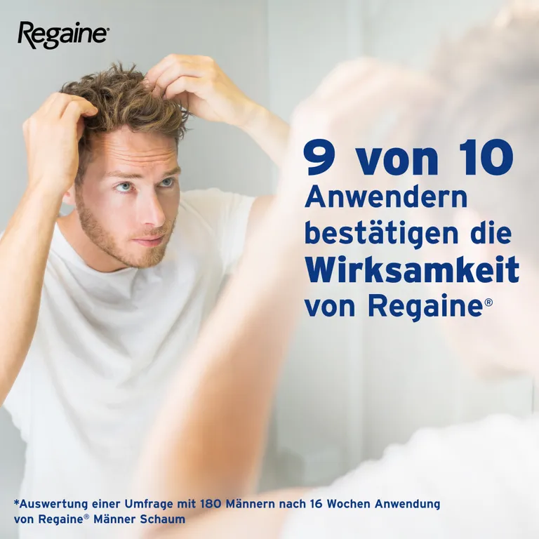 shopapotheke Regaine® Männer Schaum 3 Monats-Vorrat - Jetzt 10% mit dem Code "regaine2025" sparen* Bis zu 55% Rabatt