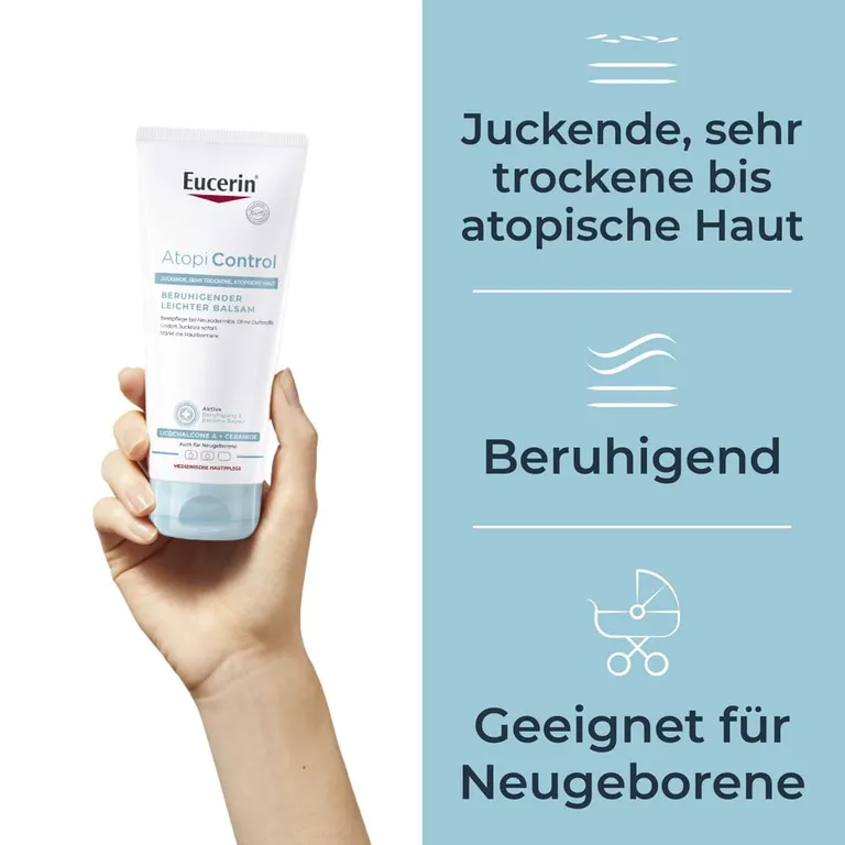 shopapotheke Eucerin® AtopiControl Beruhigender Leichter Balsam – Basispflege für Neurodermitis und sehr trockene Haut - Jetzt 20% sparen mit Code "eucerin20" + Eucerin AtopiControl Hydro-Lotion 20ml GRATIS Clearance-Verkauf