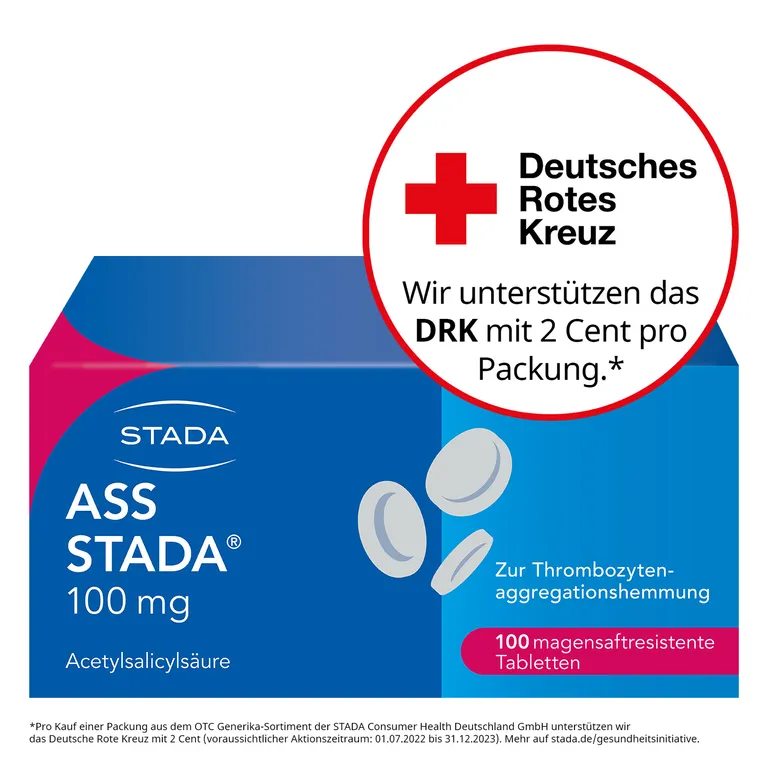 shopapotheke ASS STADA® 100 mg magensaftresistente Tabletten zur Vorbeugung von Herzinfarkt und Schlaganfall bei vorbelasteten Patienten magenfreundliche Formulierung Cyber Monday