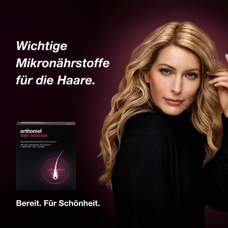 shopapotheke Orthomol Hair Intense - Mikronährstoffe für schönes Haar - mit Biotin Kupfer Zink und dem patentierten KeraLiacin - Kapseln Lagerräumung