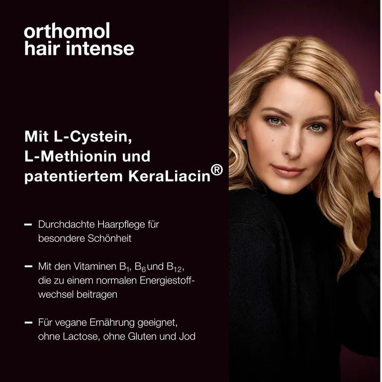 shopapotheke Orthomol Hair Intense - Mikronährstoffe für schönes Haar - mit Biotin Kupfer Zink und dem patentierten KeraLiacin - Kapseln Lagerräumung