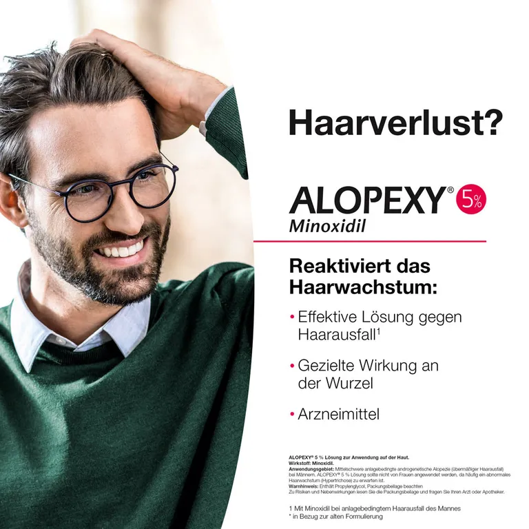 shopapotheke ALOPEXY 5% Lösung zur Anwendung auf der Haut 3X60 ml gegen anlagebedingten Haarausfall Bestseller