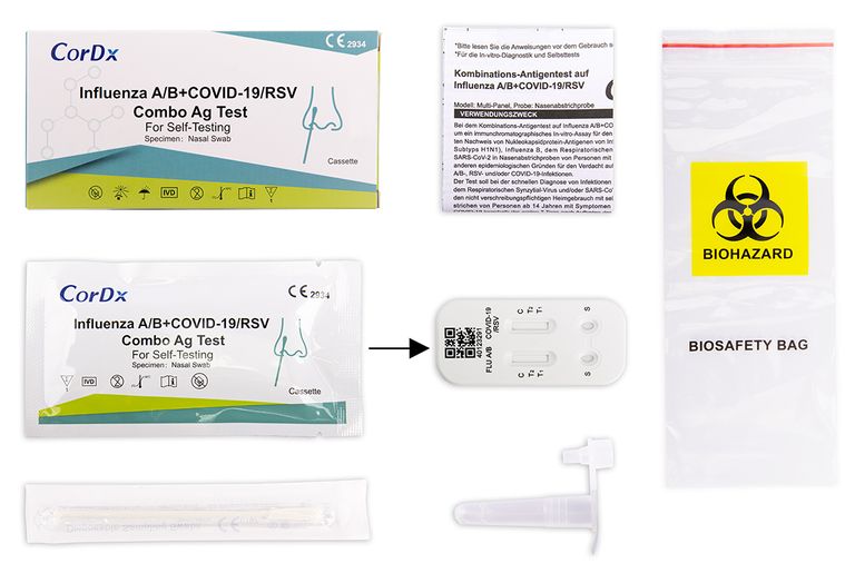 shopapotheke CorDx 4 in 1 Kombi-Test RSV Viren + Corona COVID-19 + Influenza A + B Neueste Stile