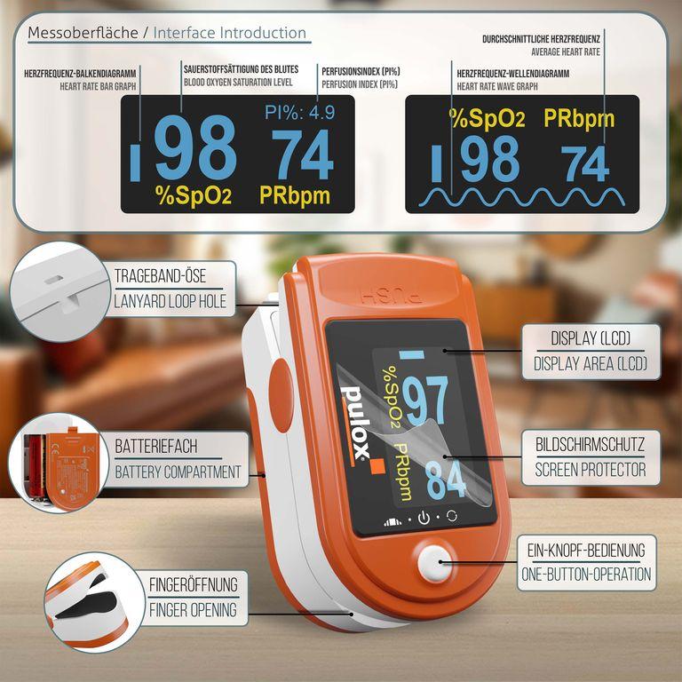 shopapotheke Pulox PO-200 Solo - Finger-Pulsoximeter - Orange Vierteljährliche Förderung