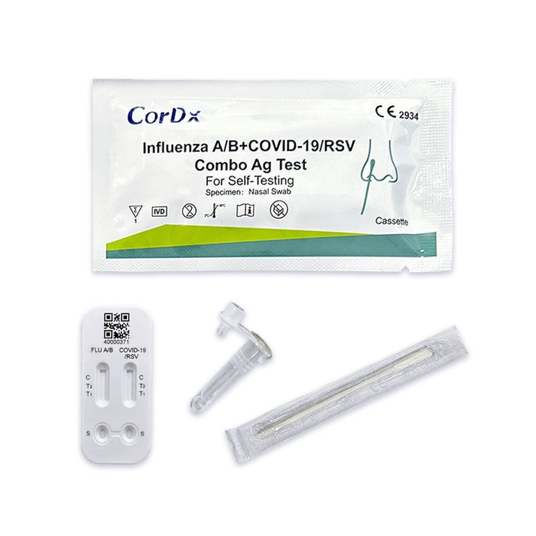 shopapotheke 4 in 1 CorDx Kombi + Influenza A + B RSV Viren + Corona COVID-19 Schnelltest + BLT Desinfektionsgel Discount Store für neue Produkte