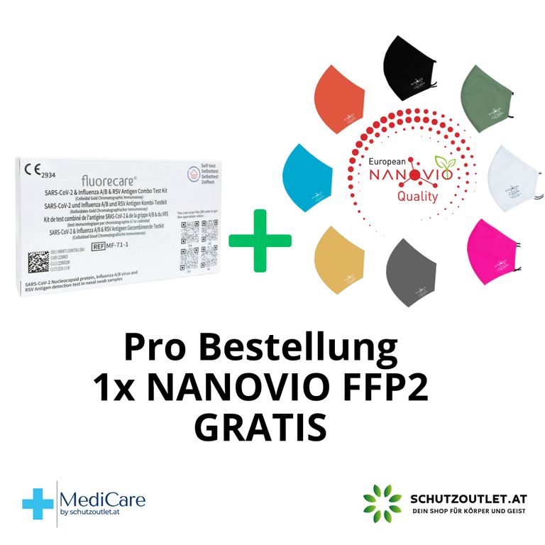shopapotheke fluorecare® 4in1 SARS-CoV-2 Influenza A/B & RSV Combo-Schnelltest Clearance-Verkauf