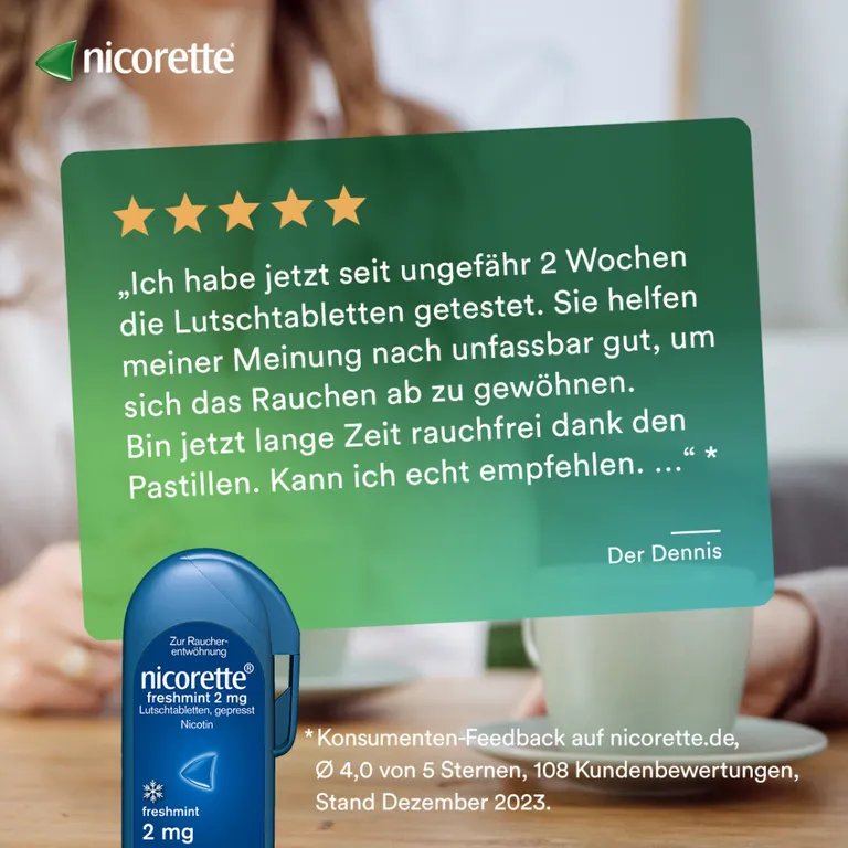 shopapotheke nicorette Lutschtablette freshmint 2 mg Nikotin zum Rauchen aufhören VIP-Rabatte