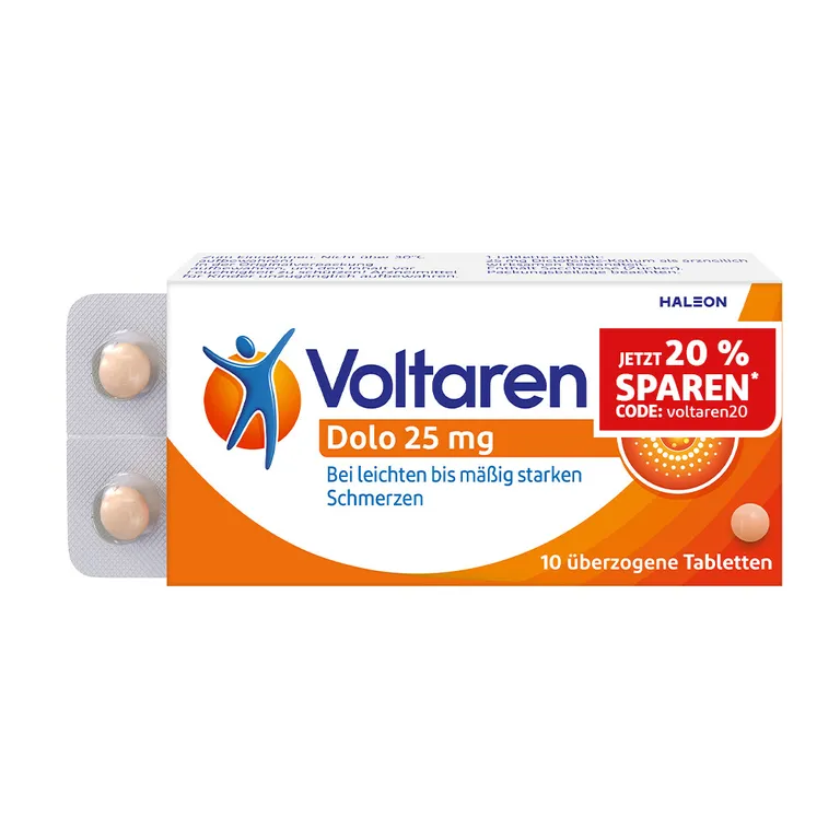 shopapotheke Voltaren Dolo 25mg Tabletten Schmerztabletten gegen Rückenschmerzen 10 St Fabrikpreis