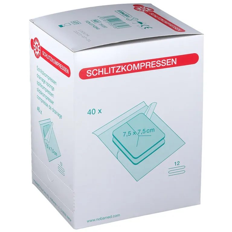 shopapotheke NOBAMED® SCHLITZOMPRESSEN 12fach 7 5 x 7 5 cm steril Outlet