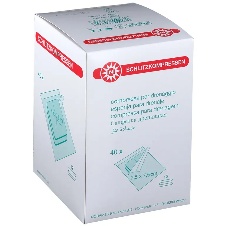 shopapotheke NOBAMED® SCHLITZOMPRESSEN 12fach 7 5 x 7 5 cm steril Outlet