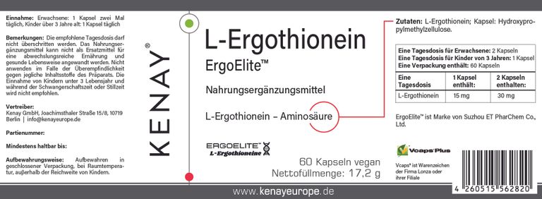shopapotheke L-Ergothionein ErgoElite™ KENAY® Riesige Ersparnisse