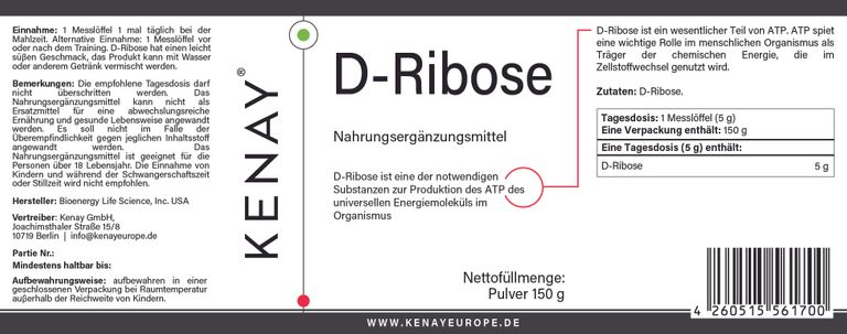 shopapotheke D-Ribose KENAY® Bis zu 50% Rabatt