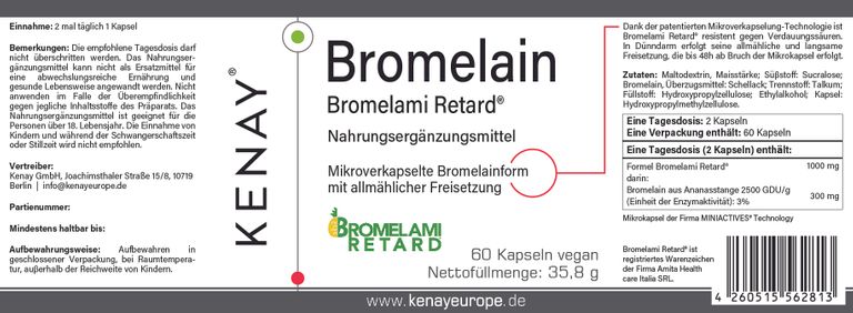 shopapotheke Bromelain Bromelami Retard® KENAY® Im Verkauf