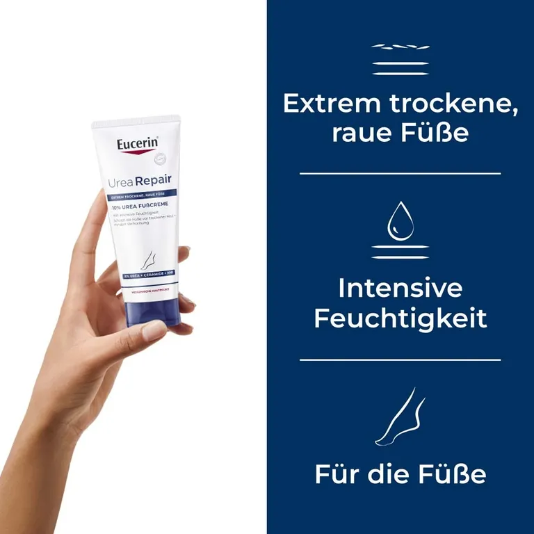 shopapotheke Eucerin® UreaRepair 10% Urea Fußcreme – Intensive Pflege und Feuchtigkeit für trockene bis extrem trockene Füße - Jetzt 20% sparen mit Code "eucerin20" + Eucerin AtopiControl Hydro-Lotion 20ml GRATIS Clearance-Verkauf