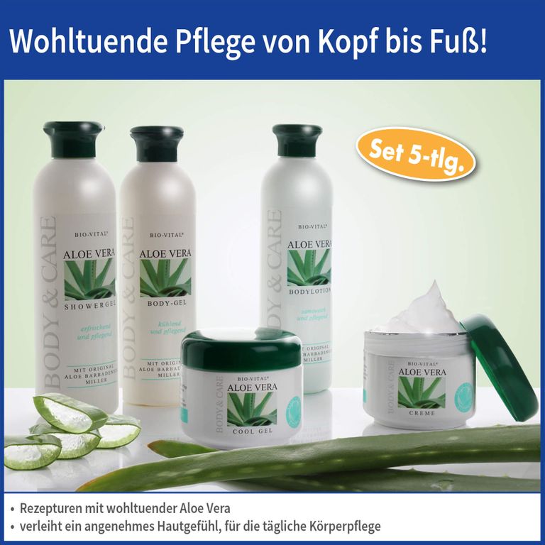shopapotheke Bio-Vital 5-tlg Pflegeset Aloe Vera eignet sich bestens für die regelmäßige Haut- und Körperpflege Black Friday Preise