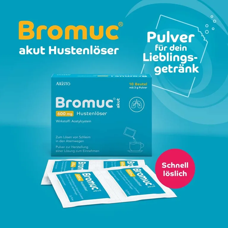 shopapotheke Bromuc akut 600 mg Hustenlöser - Verflüssigt zähen Schleim und erleichtert das Abhusten im Angebot