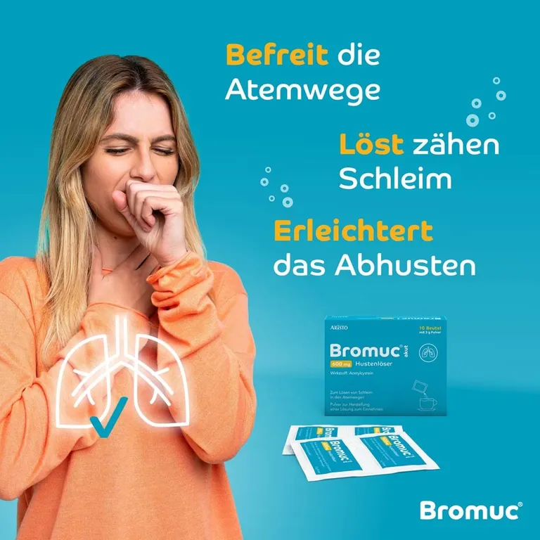 shopapotheke Bromuc akut 600 mg Hustenlöser - Verflüssigt zähen Schleim und erleichtert das Abhusten im Angebot