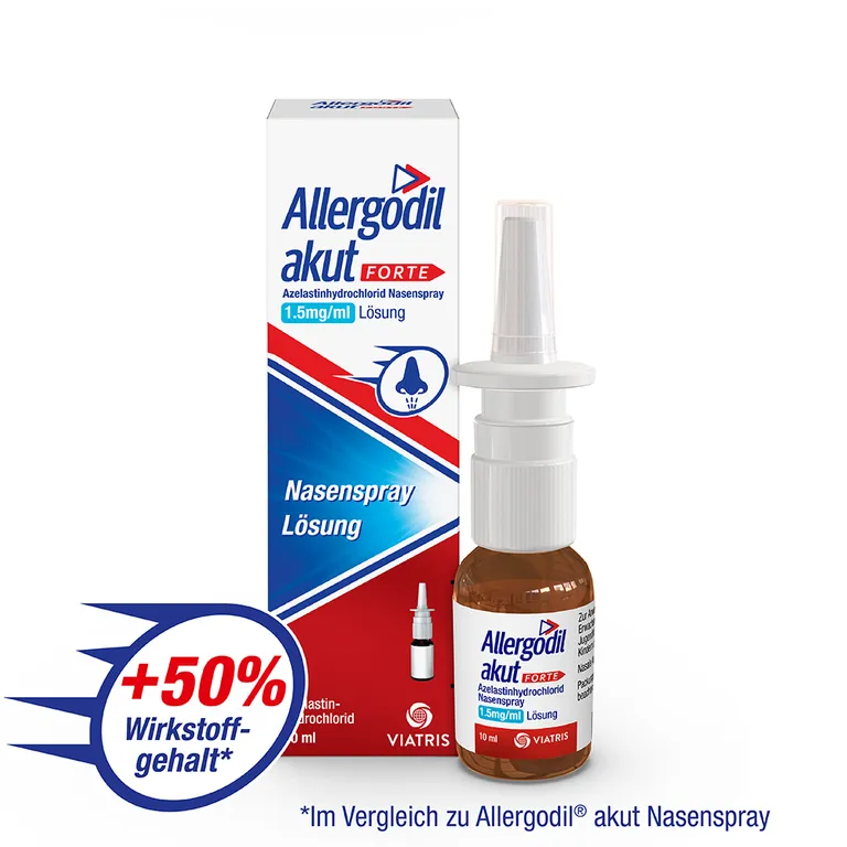 shopapotheke Allergodil® akut FORTE Nasenspray: Azelastin Spray gegen Heuschnupfen & nicht-saisonale allergische Rhinitis 1 5 mg/1 ml Lösung - Jetzt 10% mit dem Code cooper10 sparen* Kauf eins, bekomm eins gratis