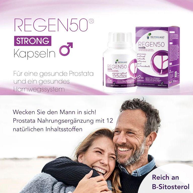shopapotheke Nutrilago® REGEN50 STRONG -PROSTATA MÄNNERGESUNDHEIT LIBIDO Komplex-Reich an Beta-Sitosterol uvm Lagerräumung