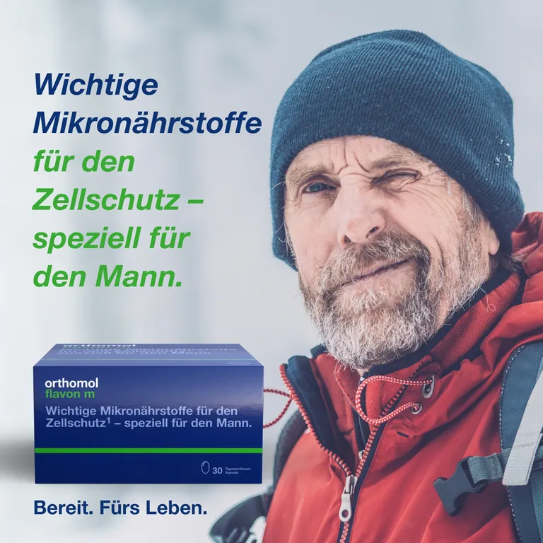 shopapotheke Orthomol Flavon m - Mikronährstoffe für Männer - Zellschutz mit Vitaminen Selen Zink Omega-3-Fettsäure und Folsäure - Kapseln Tiefpreis