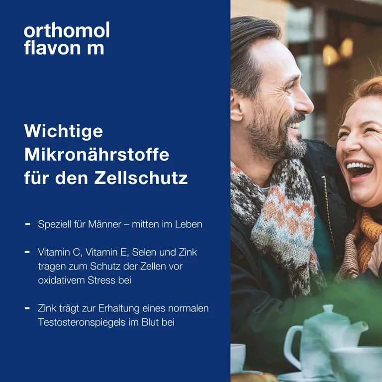 shopapotheke Orthomol Flavon m - Mikronährstoffe für Männer - Zellschutz mit Vitaminen Selen Zink Omega-3-Fettsäure und Folsäure - Kapseln Tiefpreis