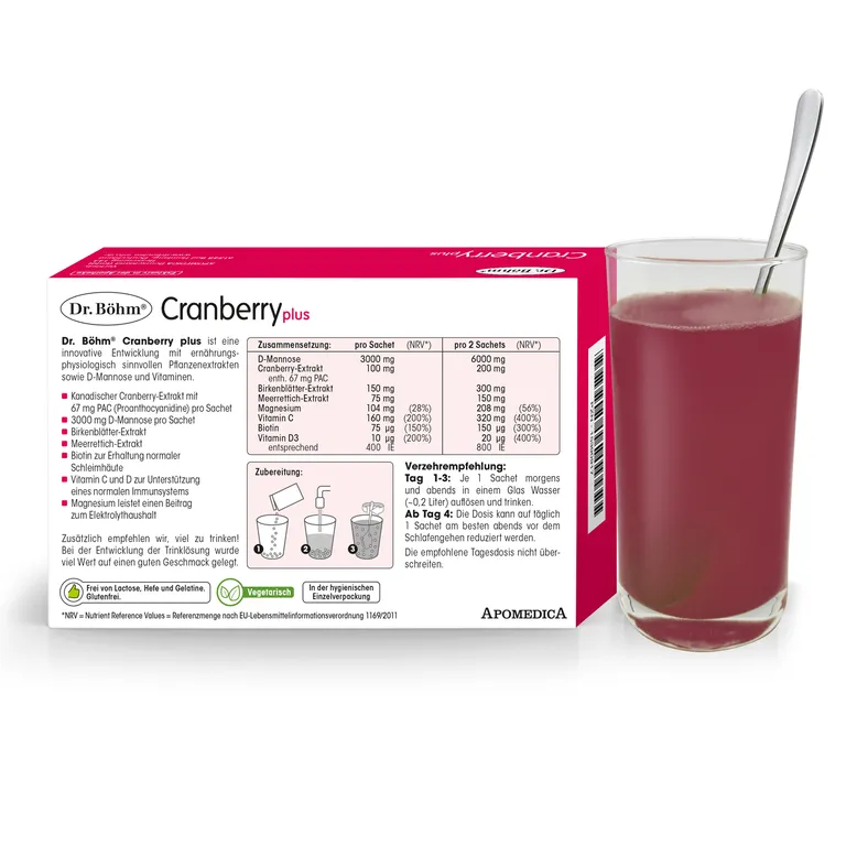 shopapotheke Dr. Böhm® Cranberry plus 50% Rabatt für begrenzte Zeit