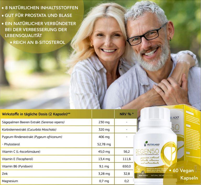 shopapotheke Nutrilago® REGEN50 - PROSTATA UND BLASE Premium Komplex-Reich an Beta-Sitosterol uvm Sonderangebot