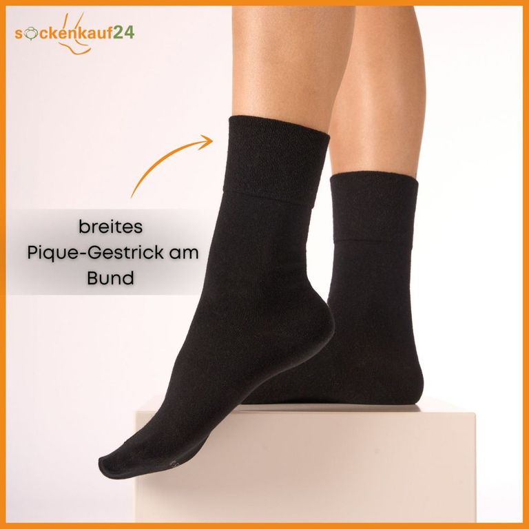 shopapotheke Diabetiker Socken mit Komfortbund ohne Gummi & ohne Naht für Damen und Herren 10 Paar VIP-Rabatte