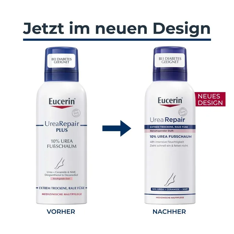 shopapotheke Eucerin® UreaRepair 10% Urea Fußschaum – 48h Fußpflege für trockene Haut mit feuchtigkeitsspendender Urea und beruhigendem Duft - Jetzt 20% sparen mit Code "eucerin20" + Eucerin AtopiControl Hydro-Lotion 20ml Begrenzte Freigabe
