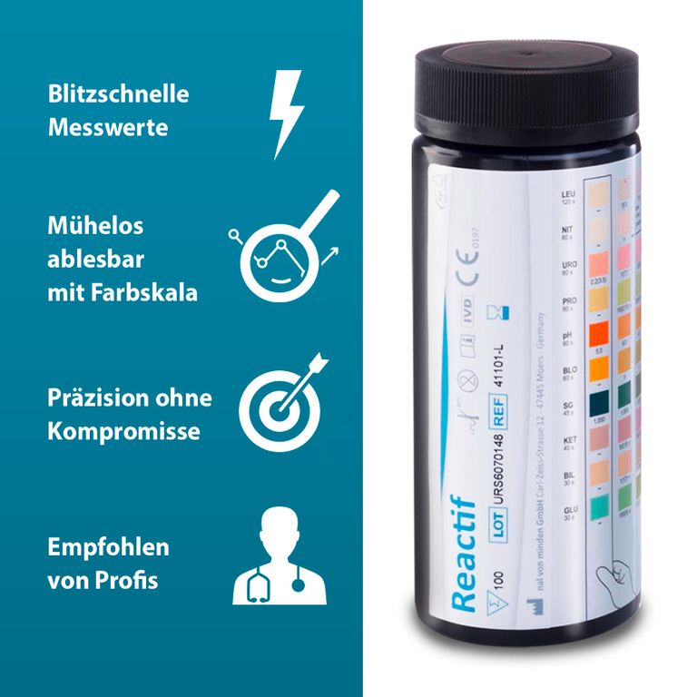 shopapotheke Reactif Gesundheitstest - Urin Teststreifen für 10 Parameter Blitzverkäufe